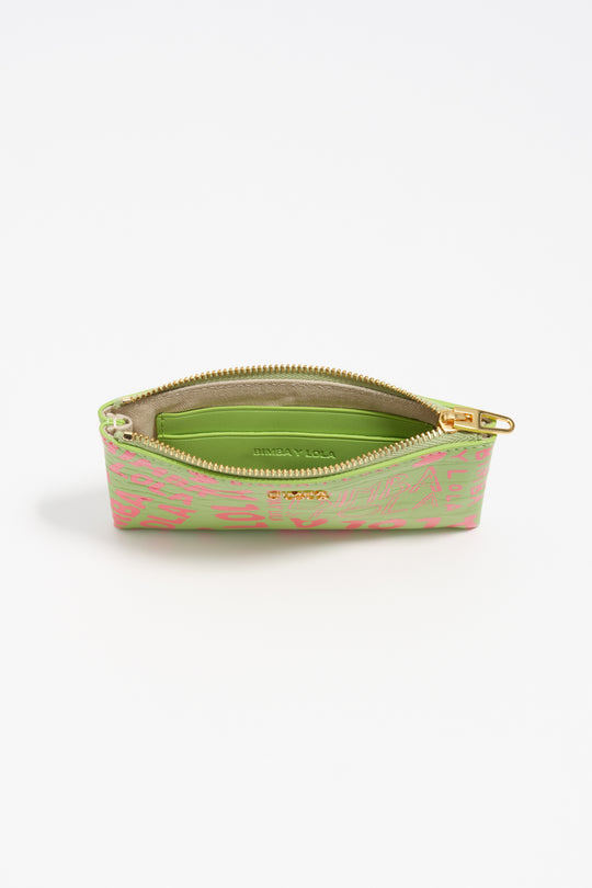 Pink lime print coin purse