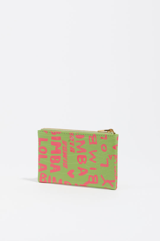 Pink lime print coin purse