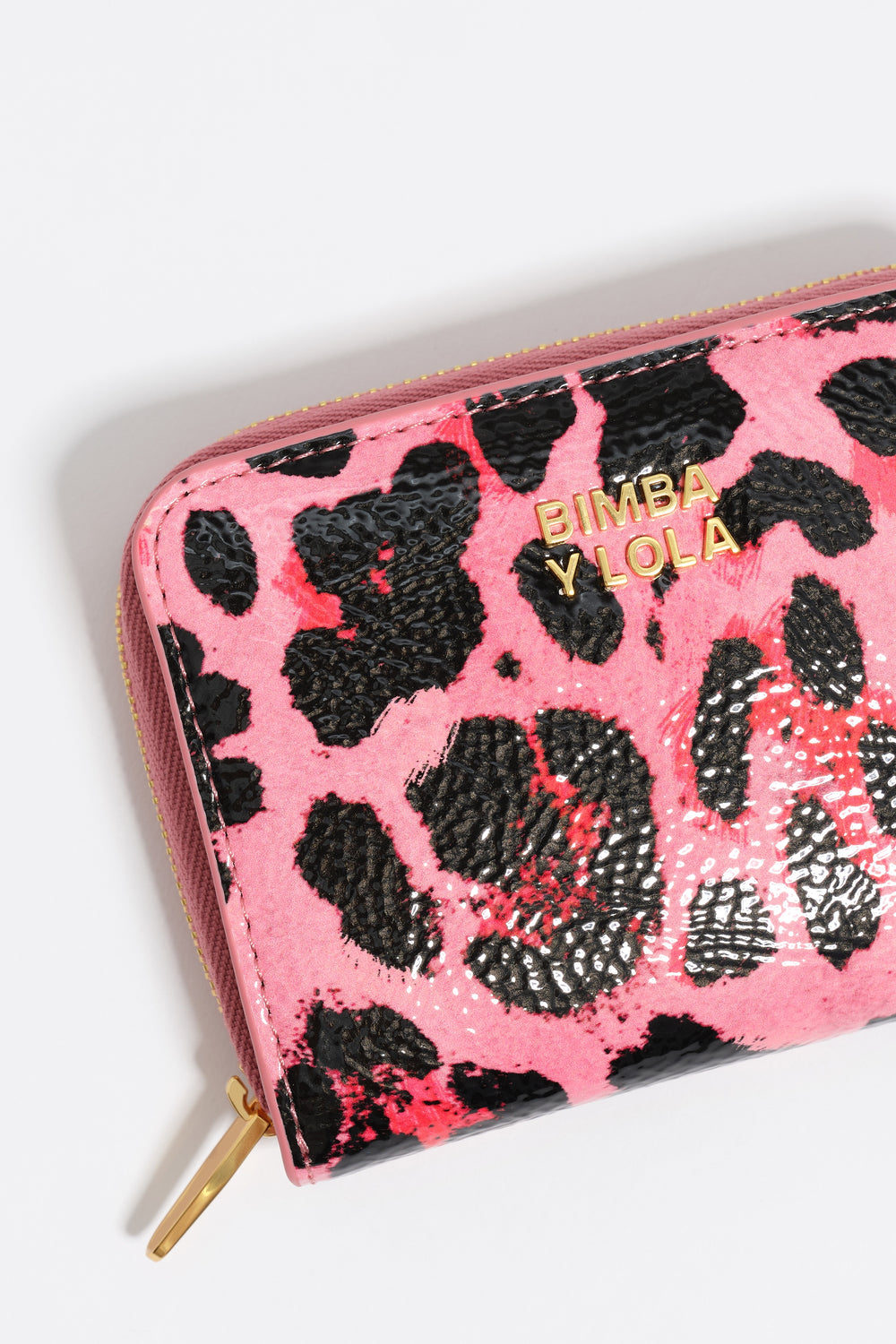 Strawberry textured shiny Leopard print purse