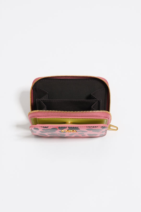 Strawberry textured shiny Leopard print purse