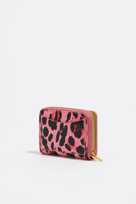 Strawberry textured shiny Leopard print purse