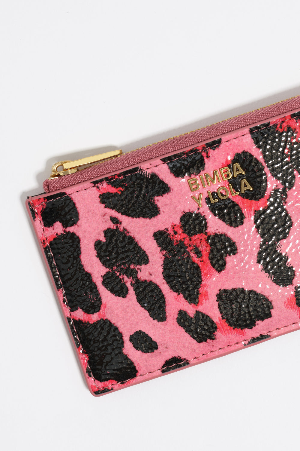 Strawberry textured shiny Leopard print purse