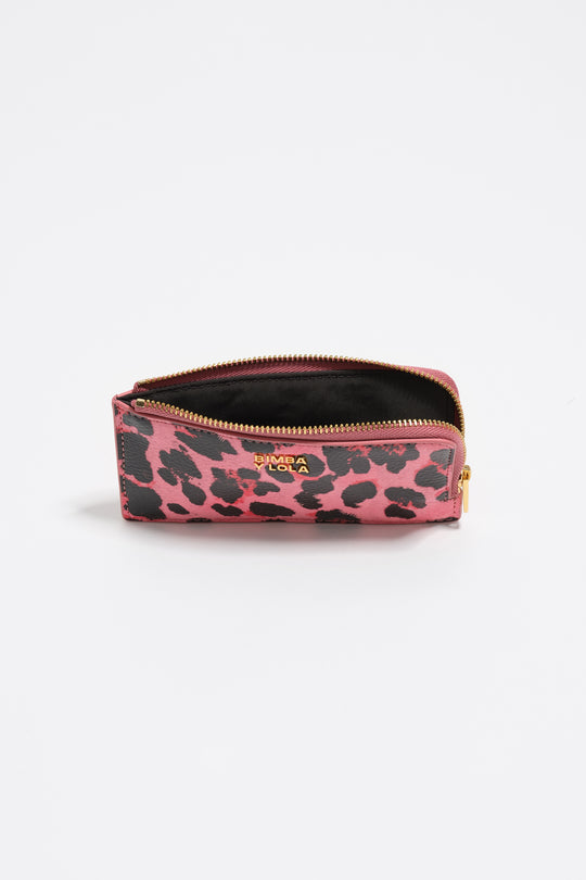 Strawberry textured shiny Leopard print purse
