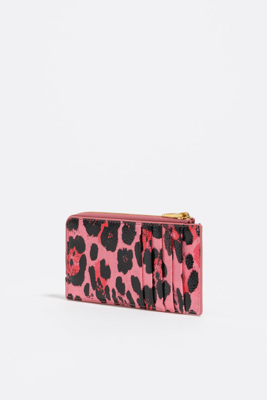 Strawberry textured shiny Leopard print purse