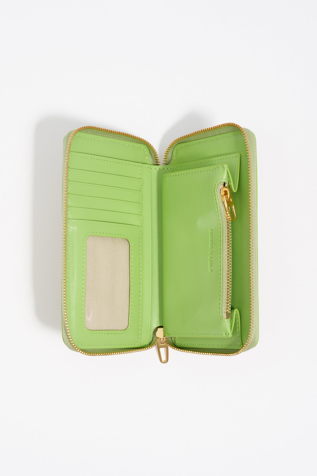 Medium horizontal wallet with pink lime print