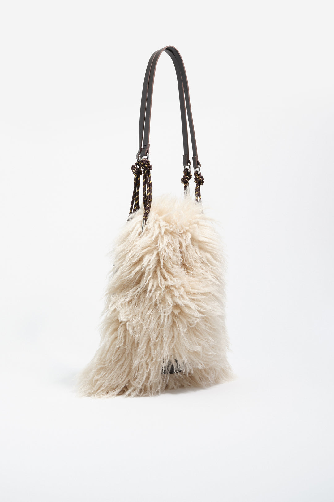 Ivory fur tote bag