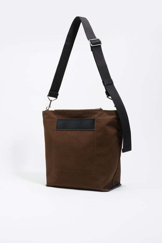 Large dark khaki nylon Carlino bag