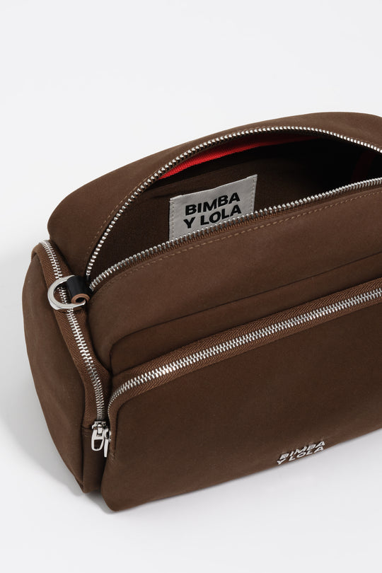 Medium dark khaki nylon Pocket crossbody bag