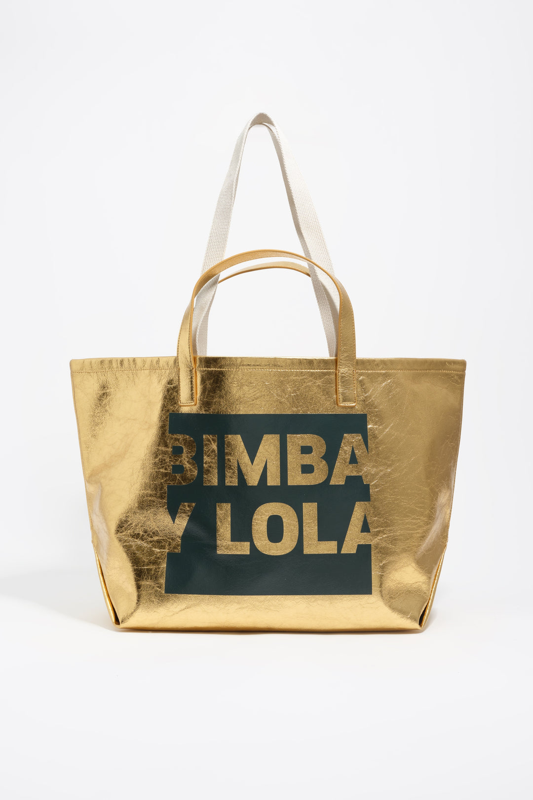 Gold big shopper bag
