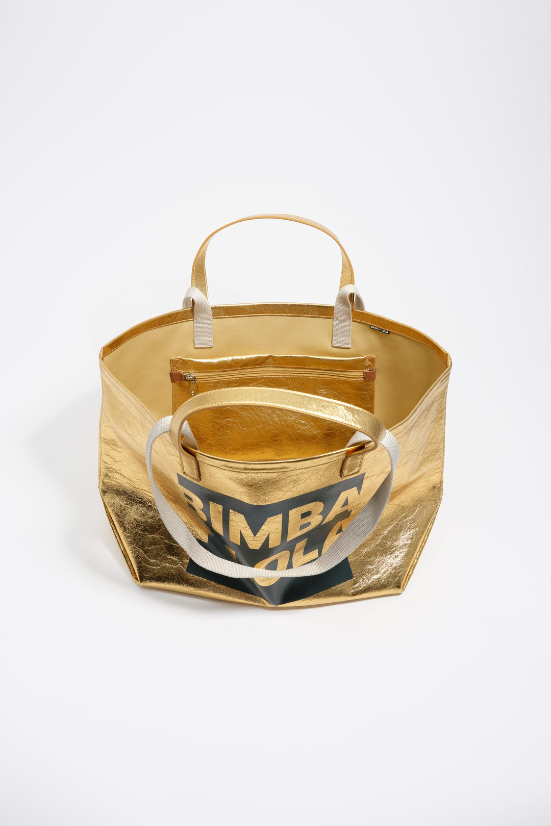 Gold big shopper bag