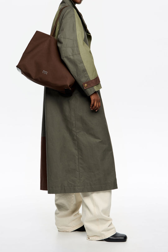 Dark khaki nylon Chihuahua shopper bag