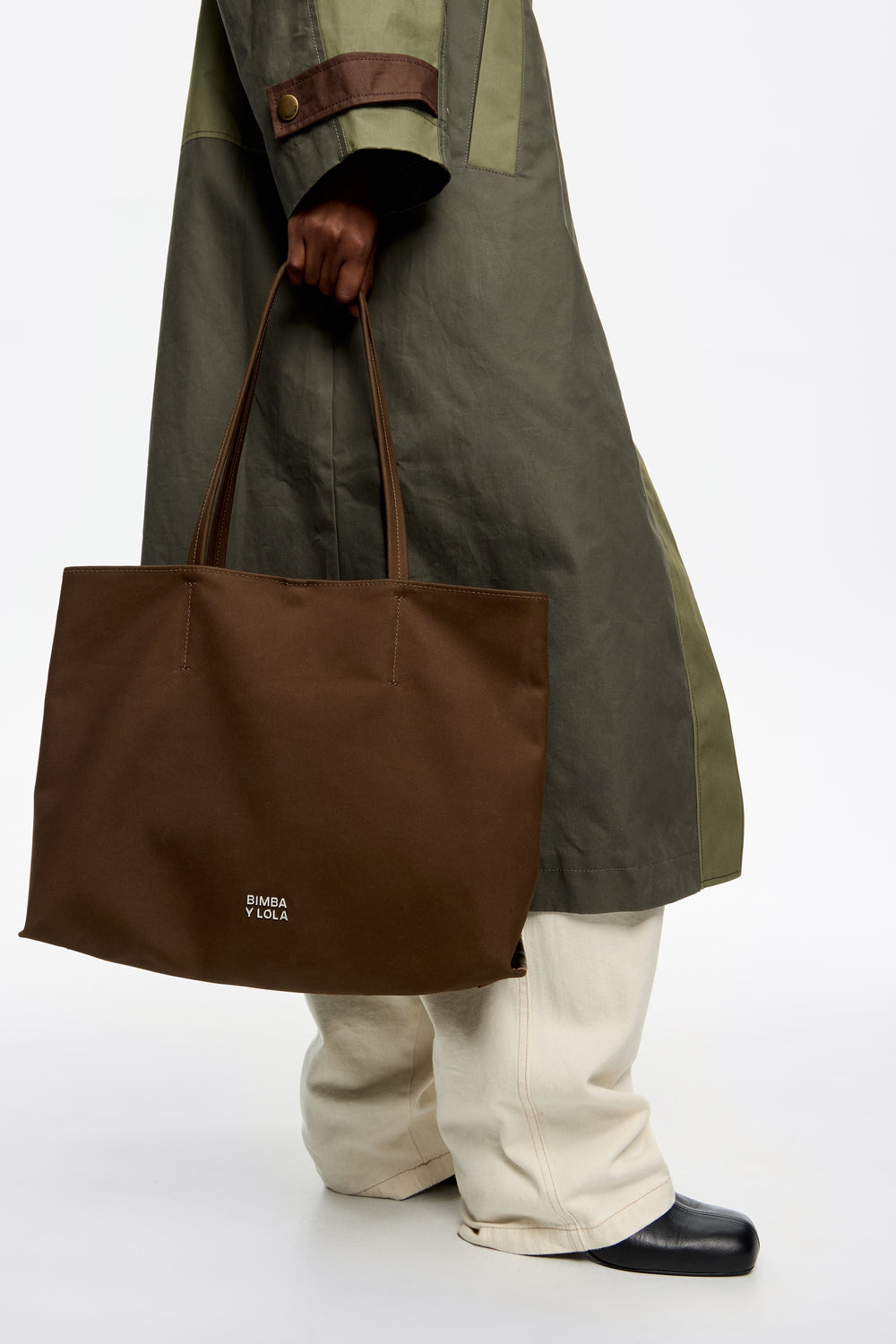 Dark khaki nylon Chihuahua shopper bag