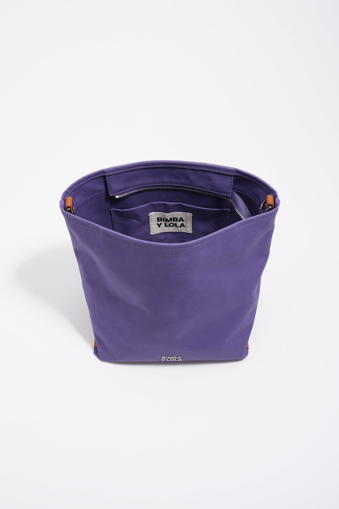 Small purple gabardine Carlino bag