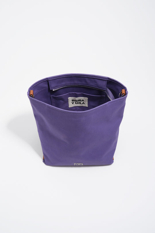 Small purple gabardine Carlino bag