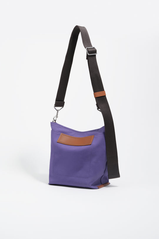Small purple gabardine Carlino bag