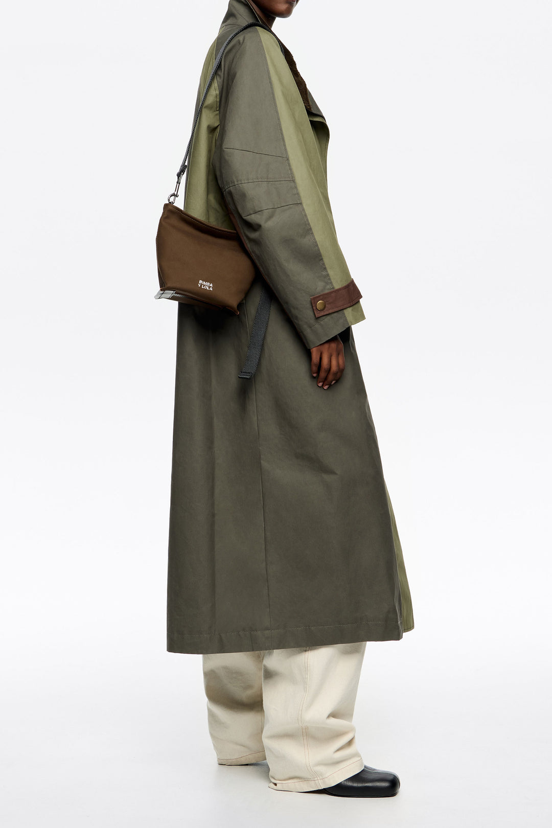 Dark khaki nylon mini Carlino bag