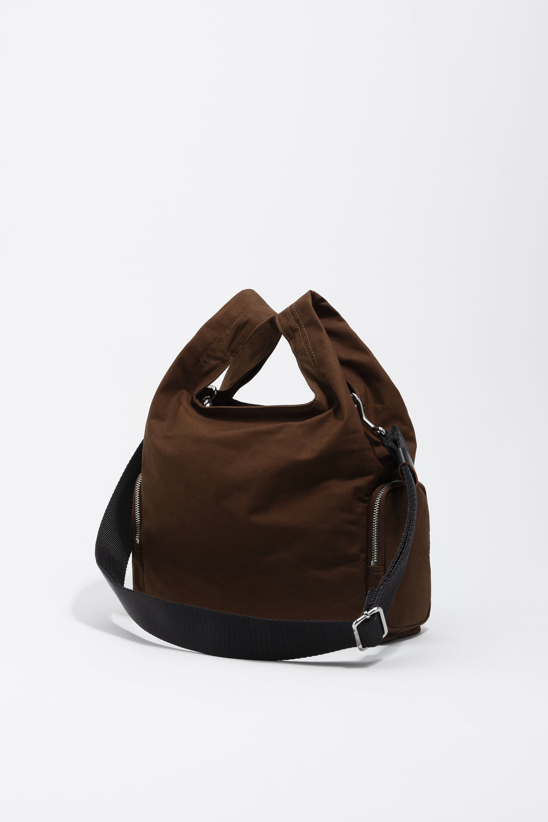 Medium dark khaki nylon Pocket Paper bag