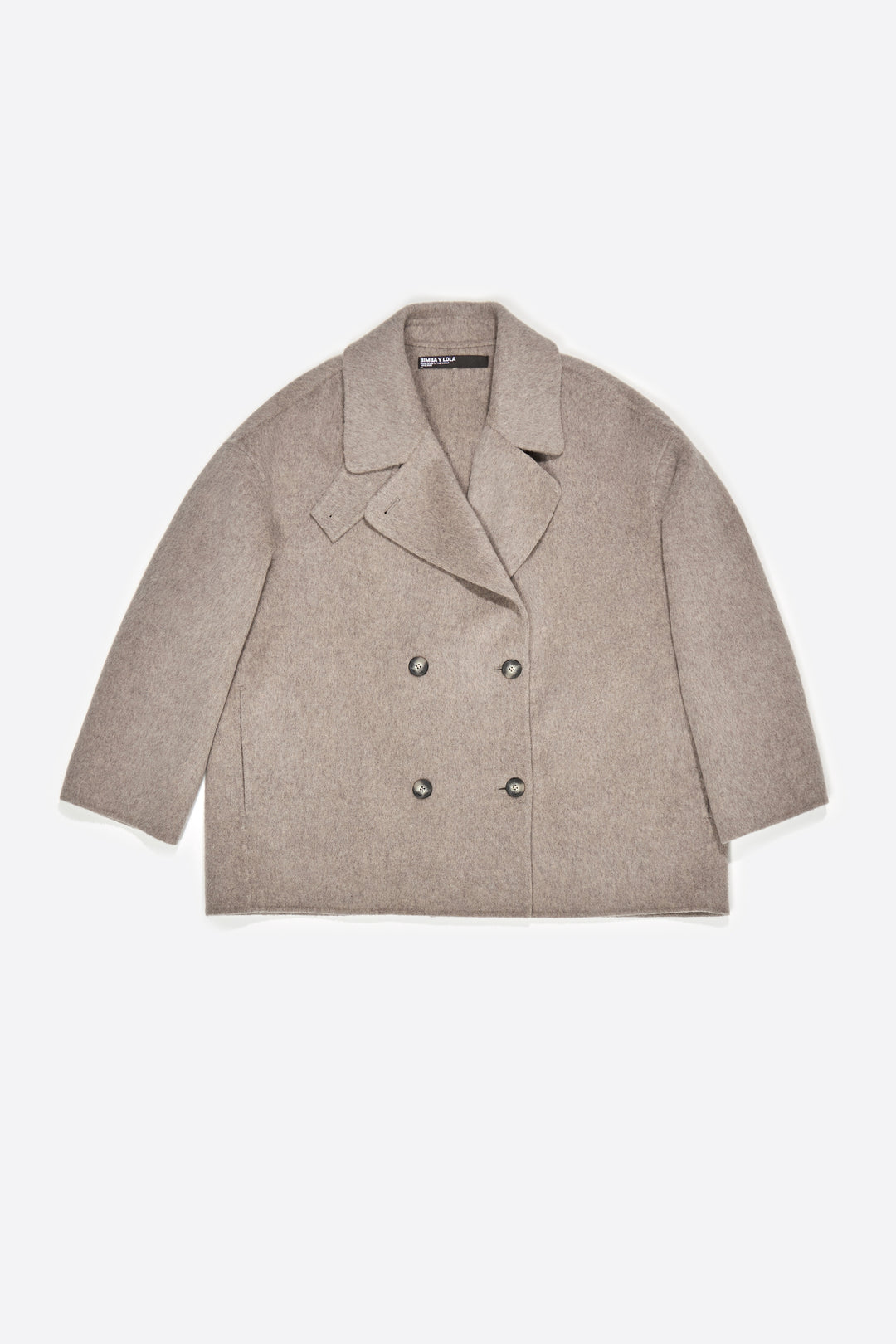 Taupe short double-face jacket
