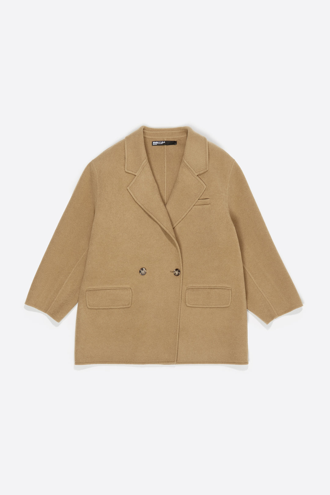 Light khaki double-face double-breasted jacket