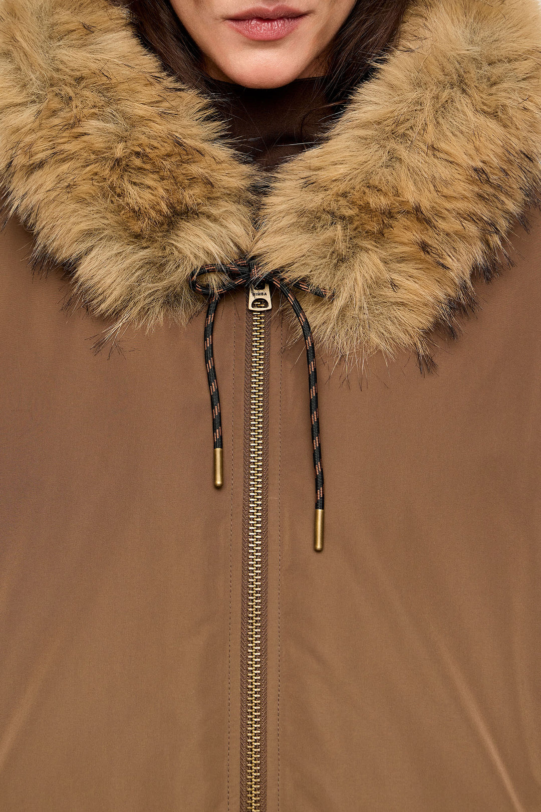 Olive hooded down bomber jacket