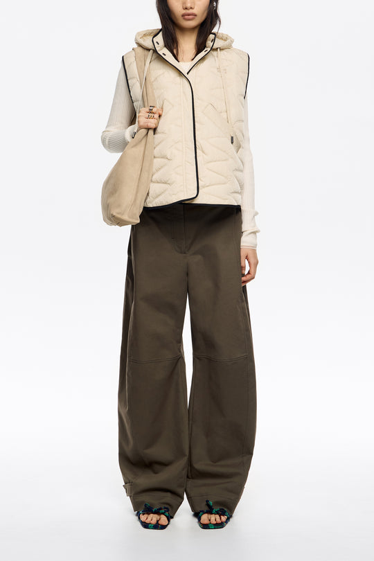 Ivory padded vest with hood