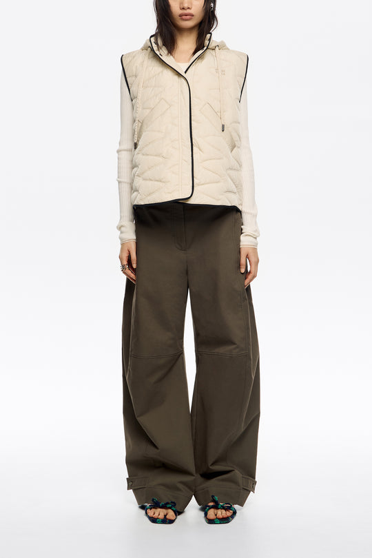 Ivory padded vest with hood