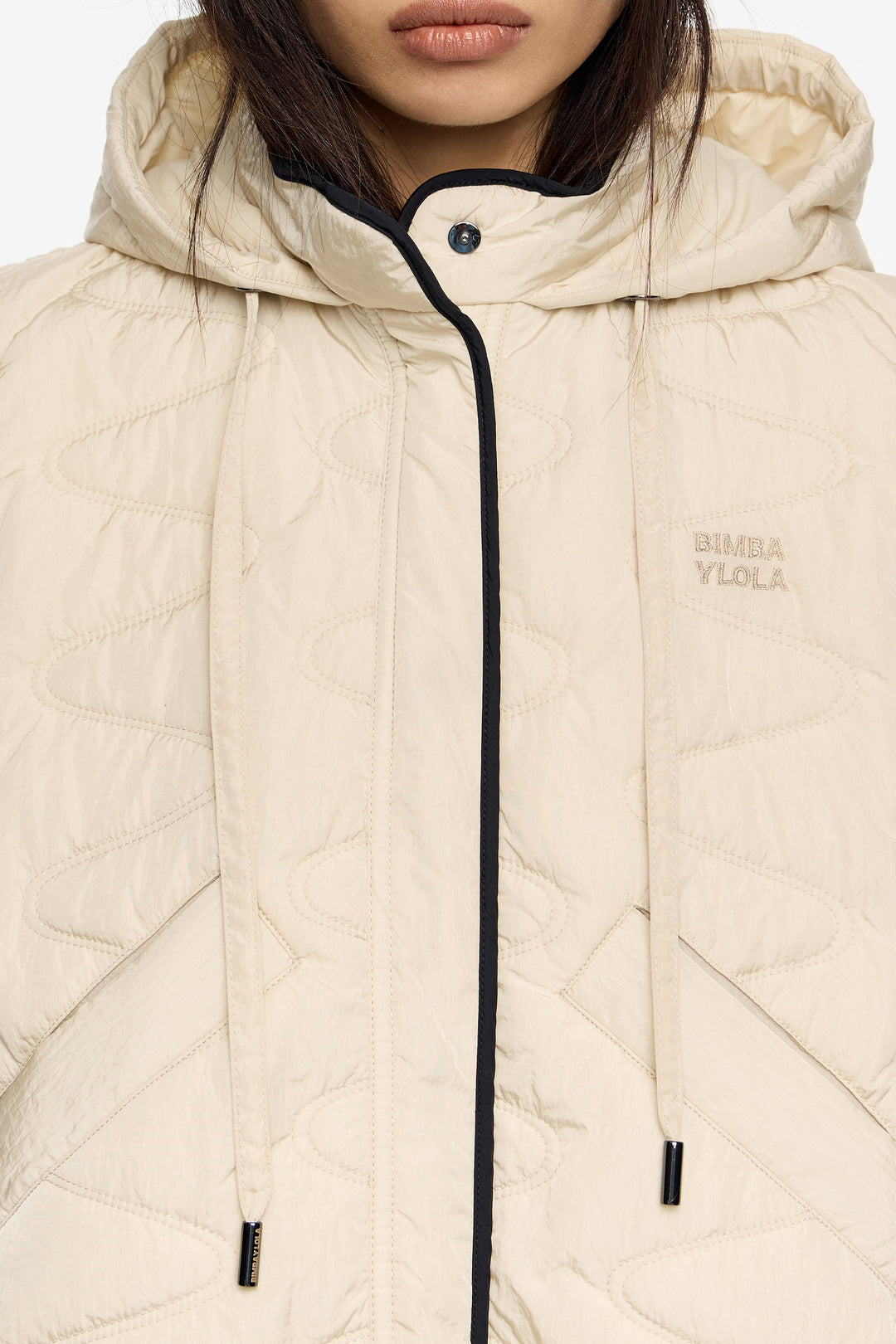 Ivory padded vest with hood