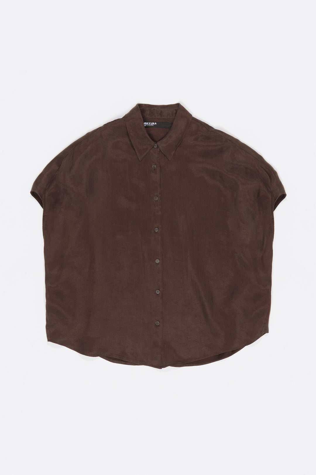 Dark brown fluid cape shirt