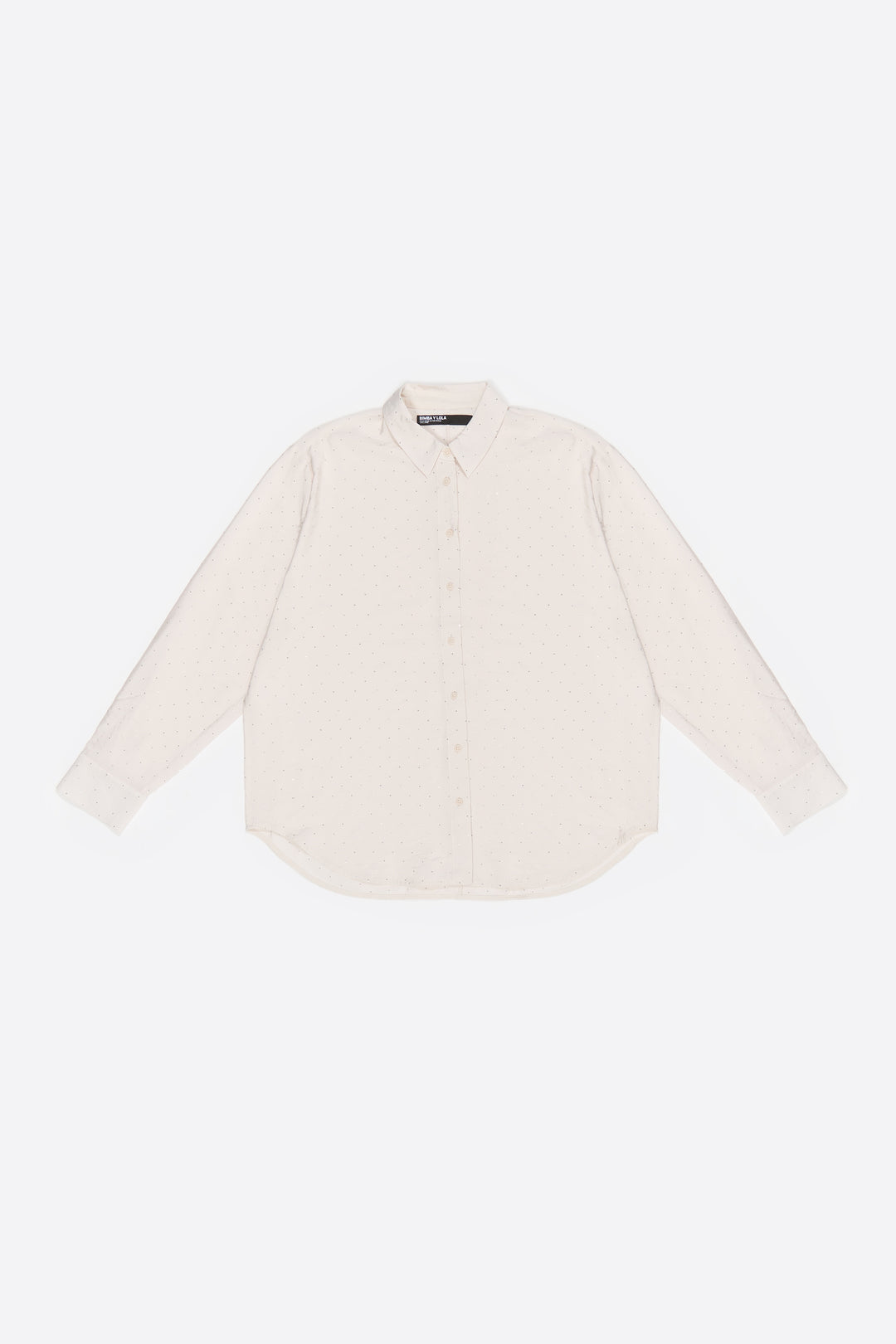 Ivory rhinestones boxy shirt
