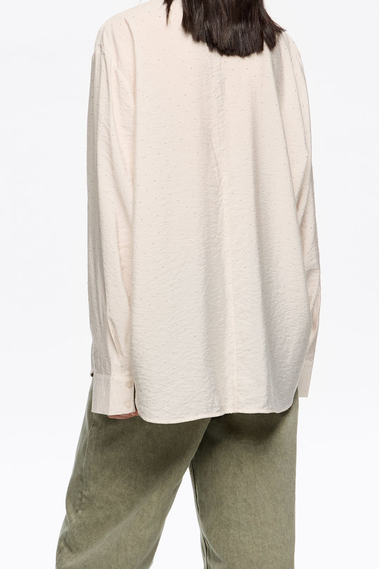 Ivory rhinestones boxy shirt