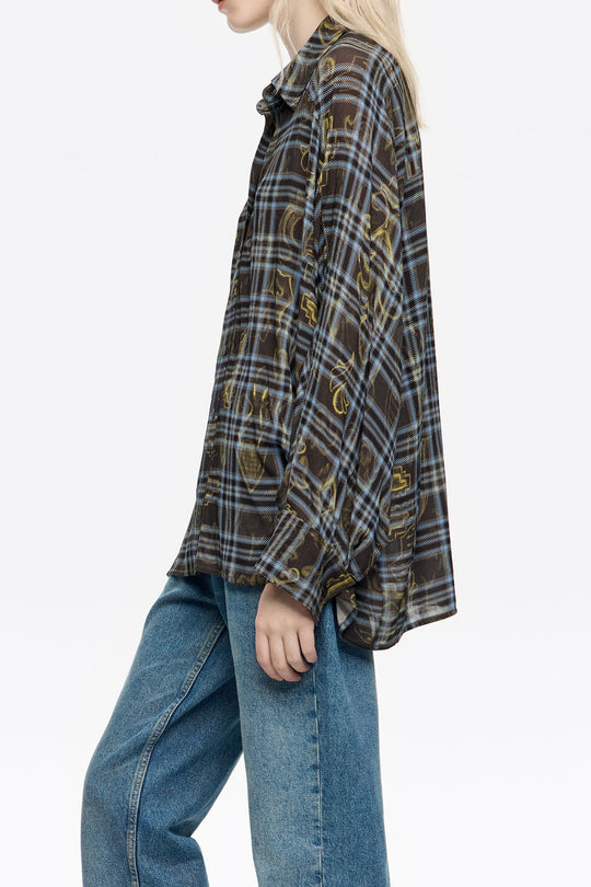 Oversize blue Ikatmix shirt