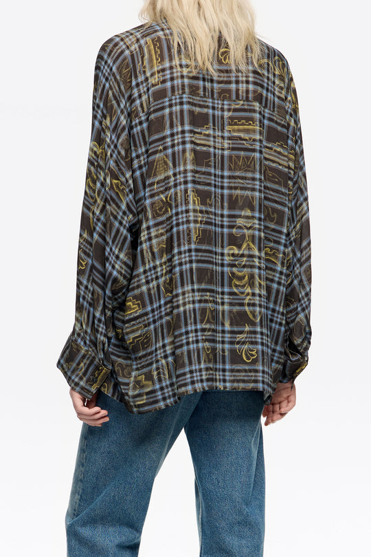 Oversize blue Ikatmix shirt