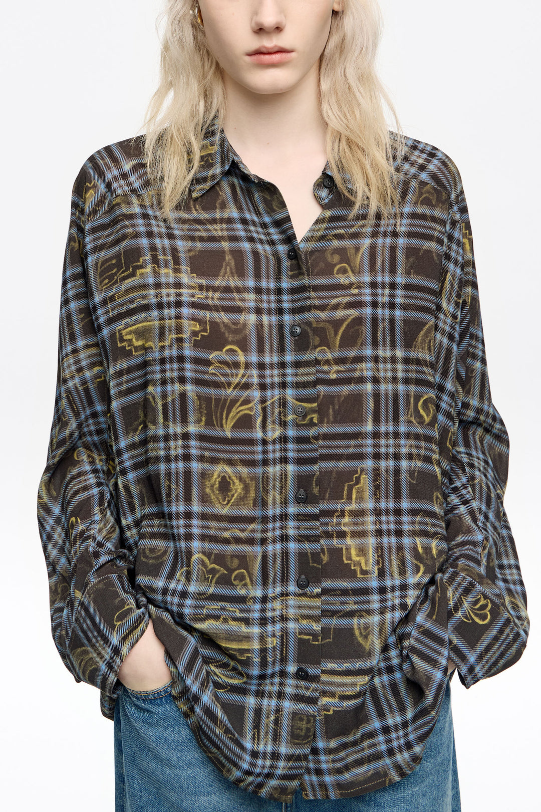 Oversize blue Ikatmix shirt