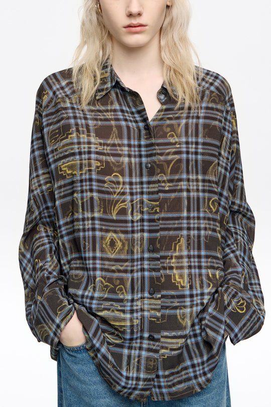 Oversize blue Ikatmix shirt