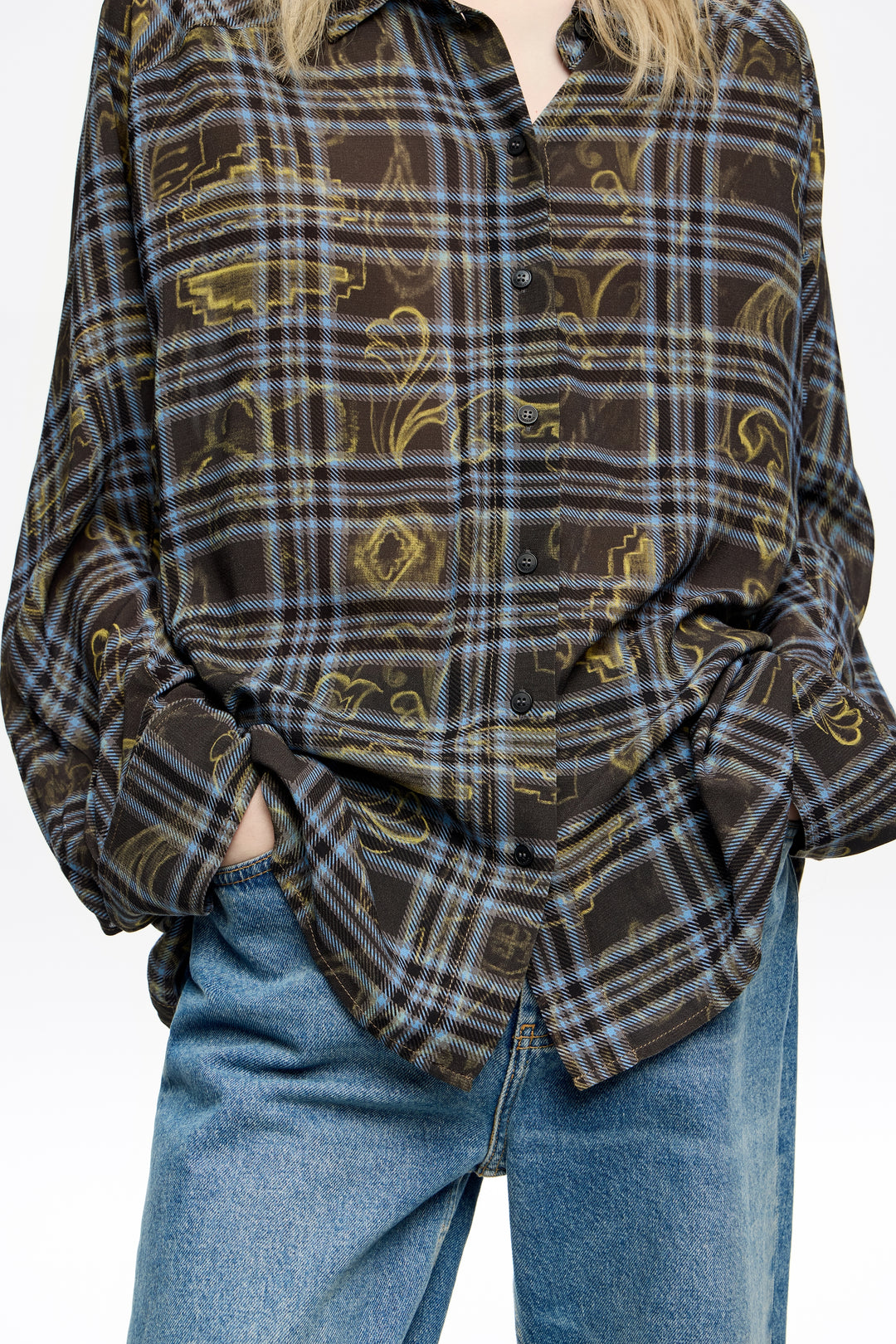 Oversize blue Ikatmix shirt