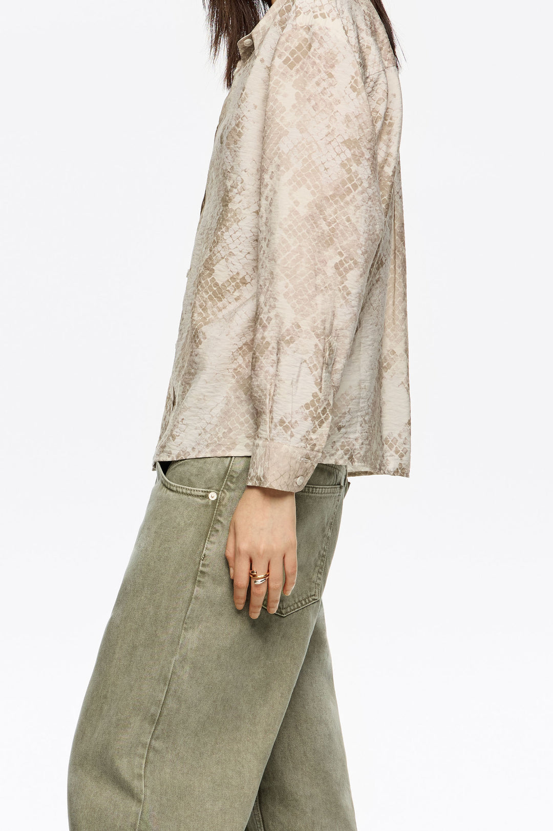 Taupe Snake boxy shirt