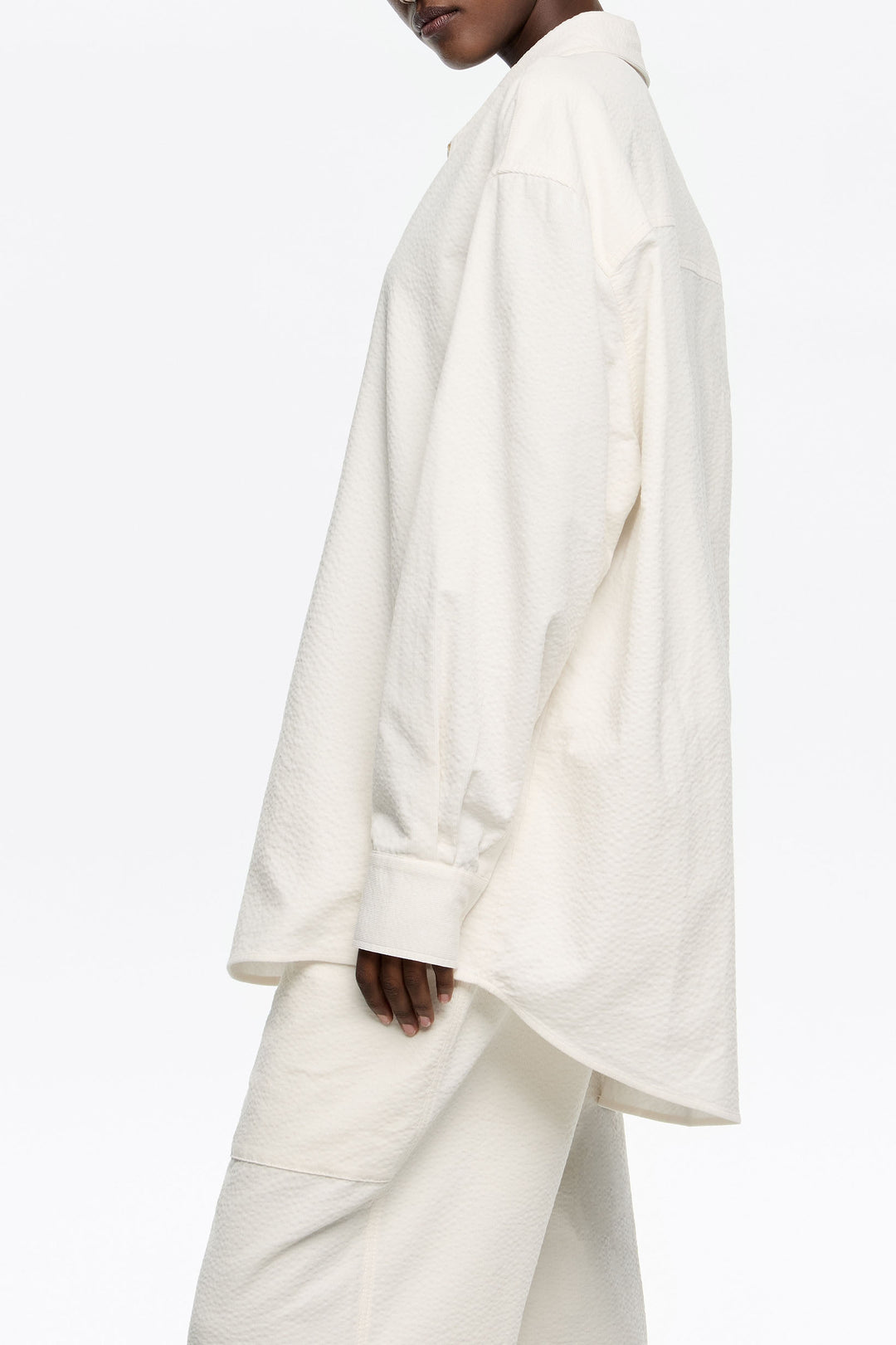 Ivory textured cotton shirt