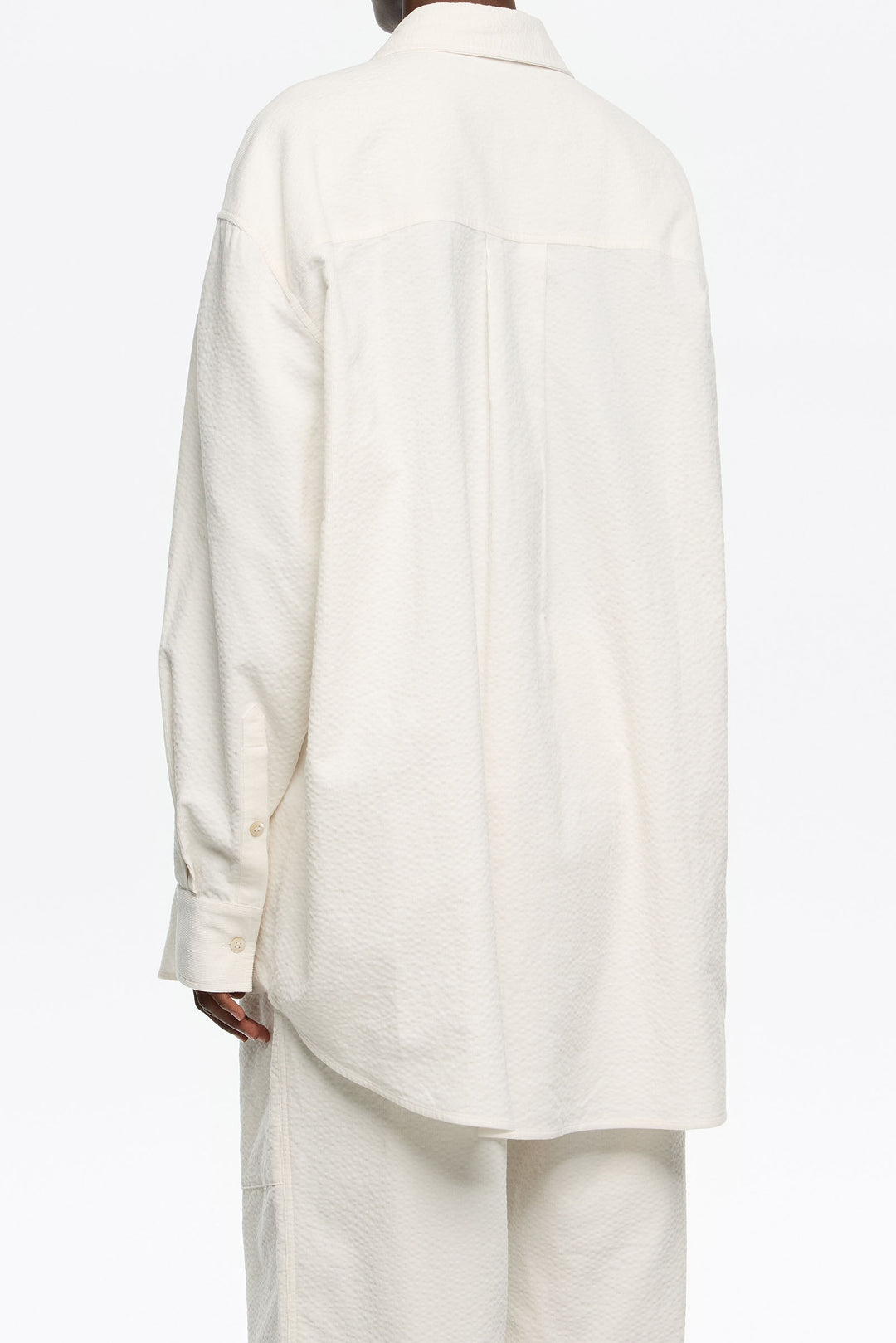 Ivory textured cotton shirt