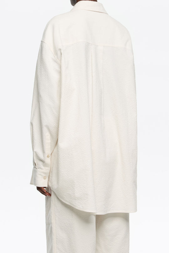 Ivory textured cotton shirt