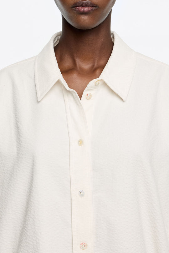 Ivory textured cotton shirt