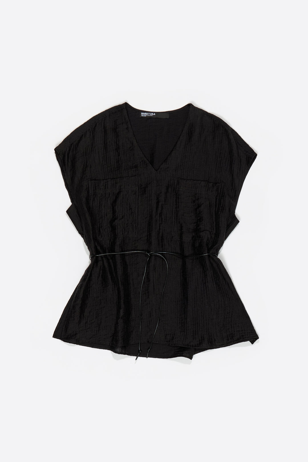 Black tie V-neck top