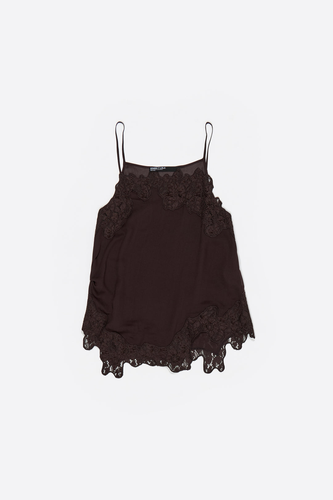 Dark brown fluid lace top