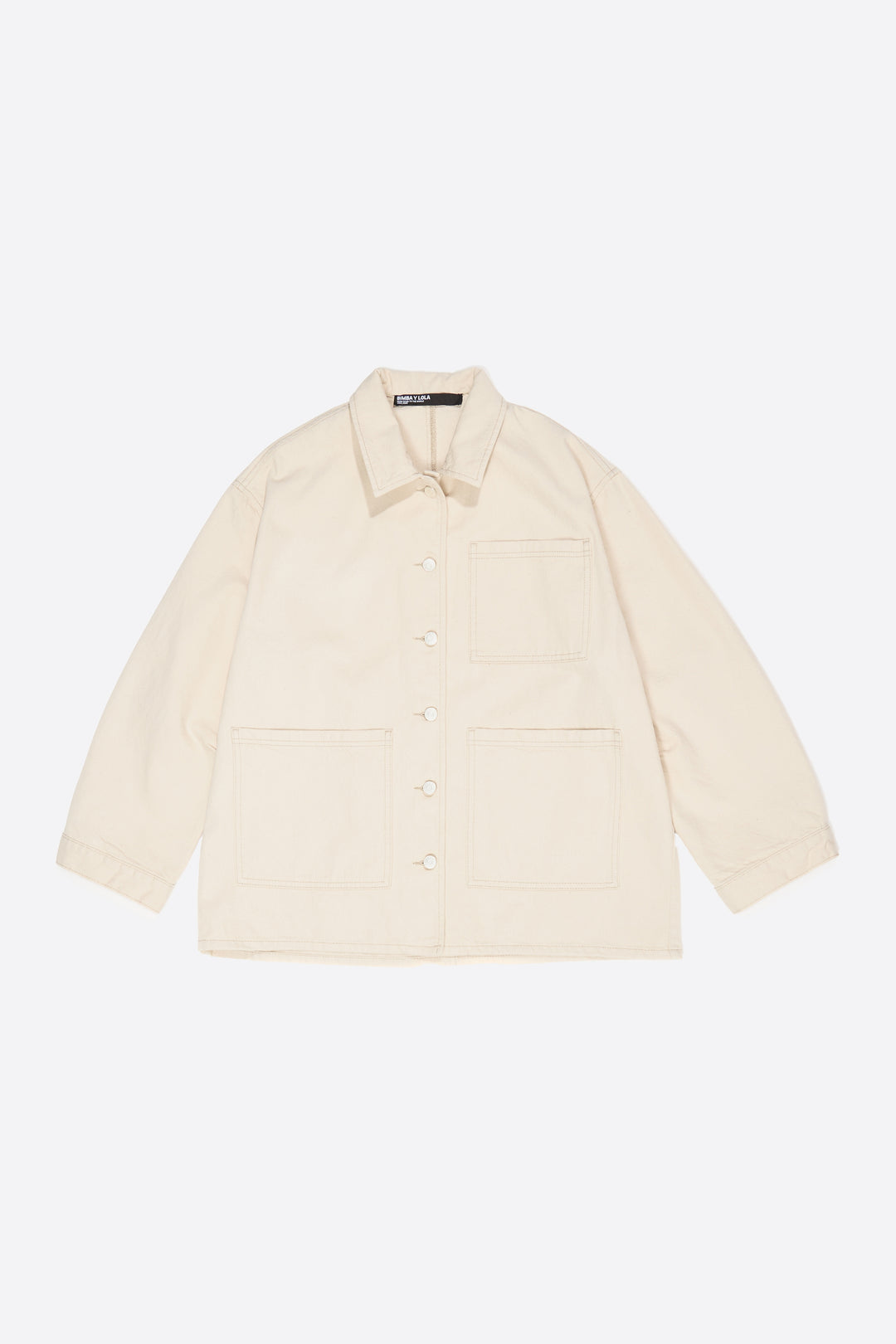 Ivory straight denim jacket