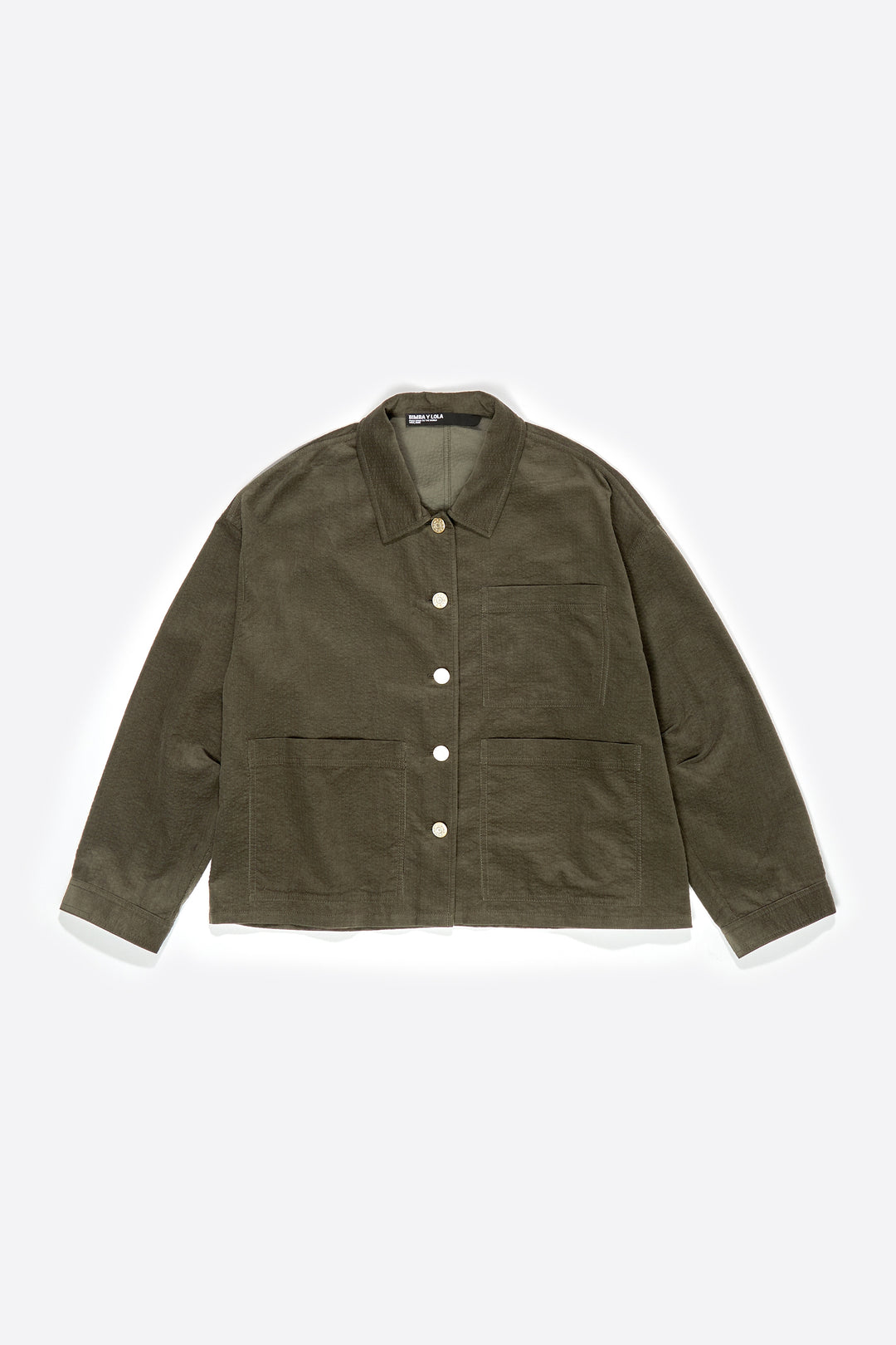 Khaki straight denim jacket