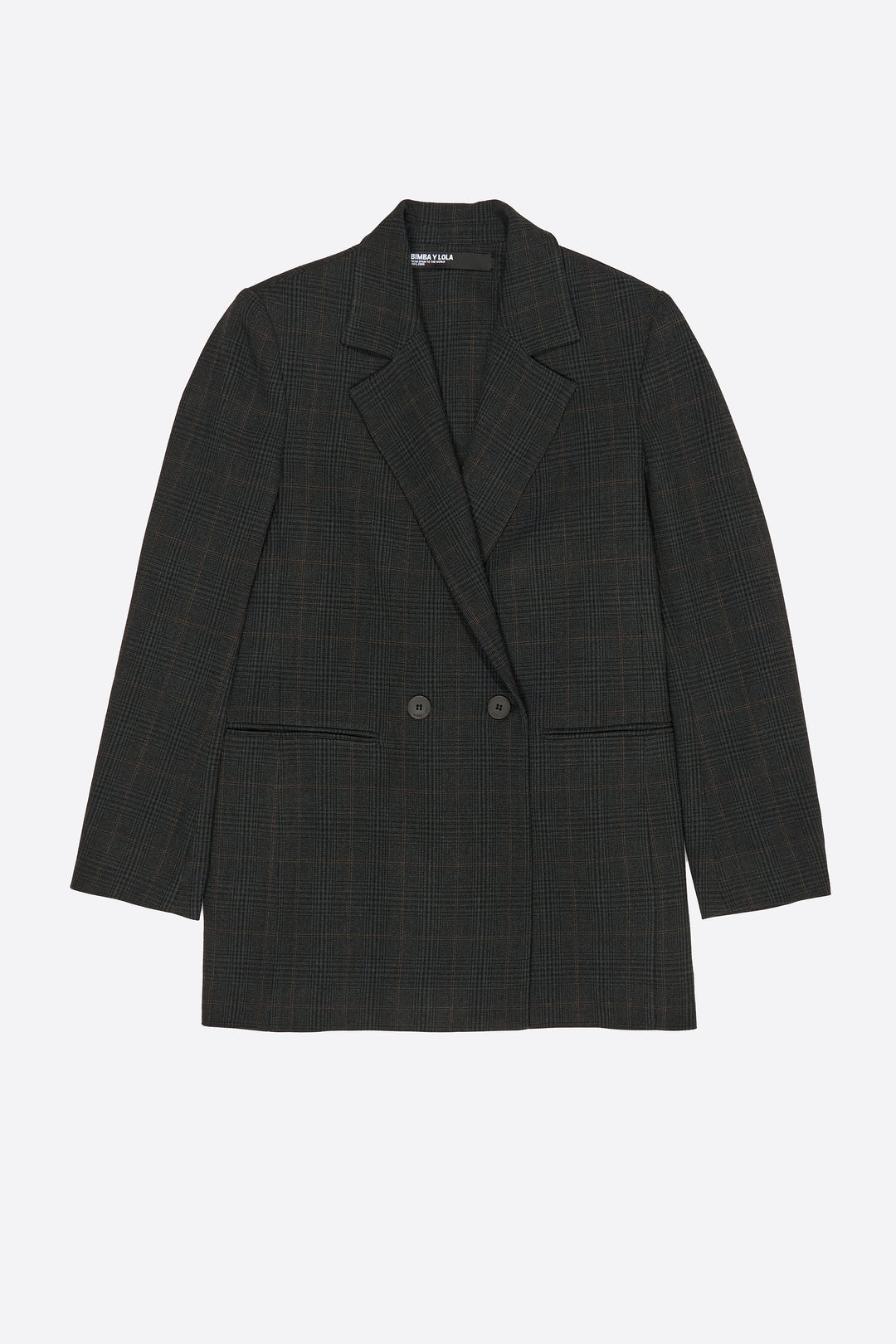 Dark gray tailored double-breasted jacket