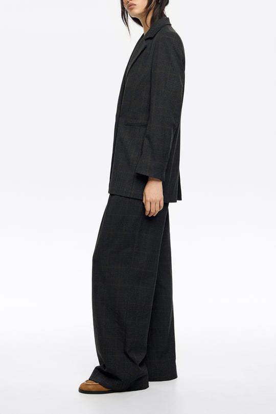 Dark gray tailored double-breasted jacket