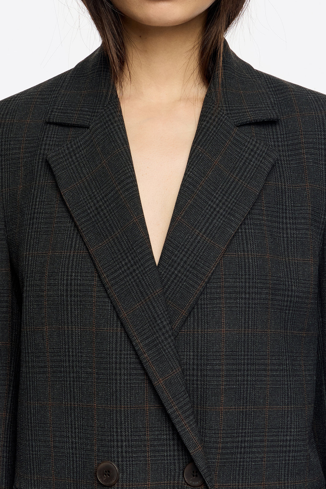 Dark gray tailored double-breasted jacket