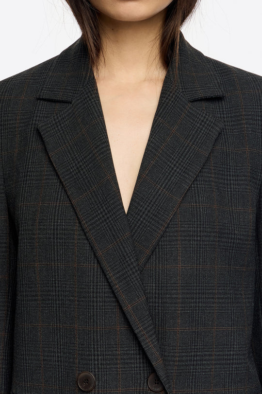 Dark gray tailored double-breasted jacket