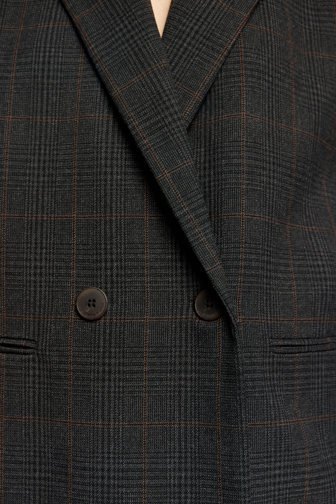 Dark gray tailored double-breasted jacket
