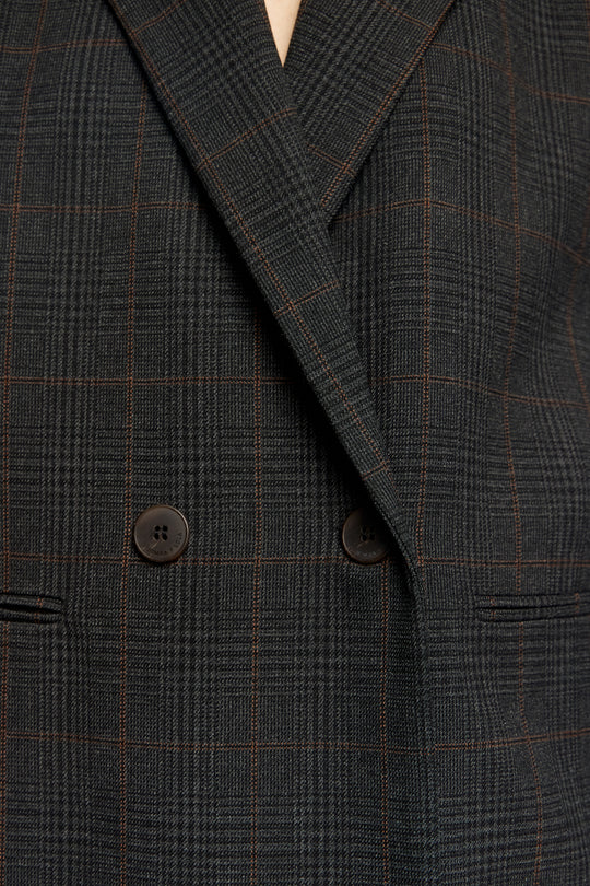 Dark gray tailored double-breasted jacket